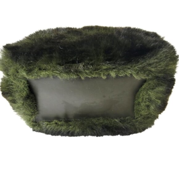 Green Fuzzy Faux Fur Rectangular Handbag - Picture 6 of 16